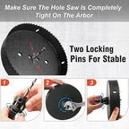 9 Inch Hole Saw with 1/2" Hex Shank Quick Change Arbor, JTemgle Bi-Metal Hole Saw Heavy Duty Hole Cutting Tool for Cornhole Boards, Recessed Lights, Wood, Plastic, Drywall & Soft Metal
