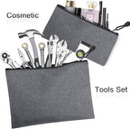 5 Pack Canvas Zipper Tool Bag Set - 5 Sizes B4 A4 B5 A5 B6, Heavy Duty Waterproof Multipurpose Utility Multi Tool Storage Pouch Case for Organizing & Sorting Household Tools, Spare Parts (Gray)
