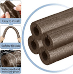 Amylove 12 Pcs 3.3 Feet Foam Pipe Insulation Foam Tube Insulating Water Pipe Pool Swim Noodles Heat Preservation Pipe Covers for Tubing Outdoor Freeze Protection (Brown,1 Inch)