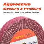 6 Inch Flap Wheel, Non-Woven Abrasive Polishing Wheel, 1 Inch Thickness, 3/4 Inch Arbor, for Bench Grinder (4 Pcs Grit320 SP)