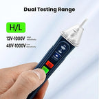 Voltage Tester, Non Contact Voltage Detector, Circuit Tester Dual Range Voltage Sniffer 12V-1000V/48V-1000V, Live Wire Tester with Alarm and Flashlight, Electrical Tester with LCD Display