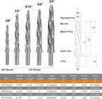 3/4" Bridge/Construction Reamer, M2 HSS Taper Chucking Reamer Drill Bit for Steel Alloy Aluminum Metal Wood Plastic, 1/2” Shank Chuck, Spiral Flutes, to Enlarge/Align Holes, 19mm