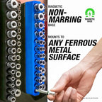 OEMTOOLS 22461 6 Pack Set Metric and SAE Magnetic Socket Tray Set, Green and Blue Socket Organizers, 1/4, 3/8, 1/2 Inch Drive Socket Organizer Tray Set