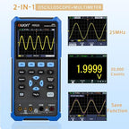 HDS25 OWON Oscilloscope Multimeter 25MHz Bandwidth Dual Channel Handheld Oscilloscope with 250 MSa/s Sample Rate Digital Multimeter Tester