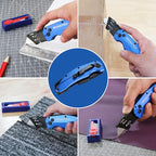 WORKPRO Folding Utility Knife, Heavy Duty Metal, Quick Open Botton Lock Box Cutter, Quick Change Blade Razor Knife, 1PC with 10 Extra SK5 Blades