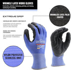linconson 12 Pack Safety Performance Series Construction Mechanics Wrinkle Latex Work Gloves