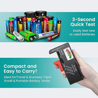 DLYPOW Battery Tester, Universal Battery Checker Small Battery Tester for AAA AA C D 9V 1.5V Button Cell Household Batteries (Upgraded Magnetic Version)