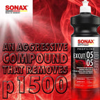 SONAX Profiline ExCut 05-05 | Heavy Cut Compound for Deep Scratch & Swirl Removal | High-Gloss Finish | Removes P1500 Sanding Marks, Scratches & Etching | Silicone-Free & Low Dust | 245300 | 1L