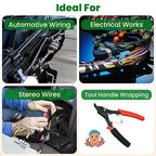 Wire Harness Cloth Electrical Tape, 3/4 Inch x 50 FT (3 Rolls), Automotive Wire Loom Heat Wrap Tape - Fabric Felt Cloth Wiring Harness Tapes, Heat Resistant for Car Engine, Wires, Electrical Wiring