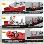 Joinfworld Power Distribution Block Bus Bar 12V 250A with 3 x 5/16"(M8) Studs, Marine Bus Bar Terminal Block 12 Volt DC Battery Busbar with Cover - Negative&Positive