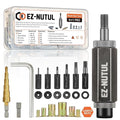 Rivet Nut Installation Tool Set Flat Head Rivnut Threaded Insert Nut Kit SAE & Metric for Metal Heavy Duty Zinc Plated Nutsert (Metric Tool Assortment(120pcs))