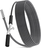 50 ft Drain Auger Plumbing Snake for Heavy Deep Blockages 3/8" Diameter Flexible Plumbing Cables Drain Snake for Kitchen Bathroom Shower Sink Cleaning Drainage Clogs