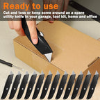 Reginary 20 Pcs Box Cutter Bulk Retractable Utility Knife Heavy Duty Aluminum Alloy Razor Knife for Cardboard Box Carton Opener for DIY, Factory, Home Office(Black)