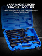 Orion Motor Tech 10pc Snap Ring Pliers Set, Internal & External Circlip Pliers With Bent & Straight Pliers, Hook Pick, Heavy Duty Removal Tool, Storage Case & Gloves