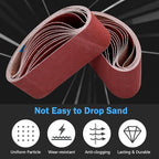 24 Pcs 4 x 21 Inch Sanding Belts, 120 Grit Sanding Belts for Belt Sander, 4x21 Aluminum Oxide Sanding Belts for Wood Furniture (4x21in, 120 Grit)