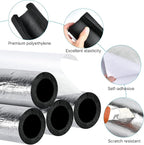 4 Pack Insulation Tubes 2 Inch, Pre-Slit Self-Adhesive Insulation Wrap, Highly Insulated for Copper Pipe, AC Line, Sprinkler (20mm Thick)