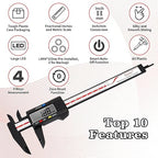 Digital Caliper, Esydon Upgraded Calipers 6 inch, Measuring Tool, Electronic Ruler, with Large LCD Screen, Auto-Off Feature, Inch and Millimeter Conversion, Plastic Case, Perfect for Household, DIY