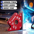 Spurtar Welding Magnets 6pcs, 75lbs 50lbs 25lbs Welding Magnets and Clamps, Heavy Duty Magnetic Holder Tools and Accessories 45°, 90°, 135° Angle