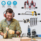 12" 18" 24" Magnetic Tool Holder Strip, Stainless Steel Surface Tool Magnet Bar, Metal Tool Organizer Rack for Garage Organization, Easy To Install in Workshop, Mounting Screws Included
