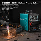 Plasma Cutter, [Pilot Arc][Large LED Display][Air Sensor] 60A bestarc Plasma Cutter Machine 110/220V Dual Voltage, 1/2 Inch Clean Cut 4/5 Inch Max Cut, Post Flow Mesh, 2T/4T for Beginners DIY