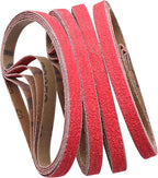 1/2 x 18 Inch Sanding Belts Ceramic, 60 Grit 1/2x18 Inch Sander Belts for Air Belt Sander, Metal Finishing, Rust Removal, Woodworking, 20 Pack