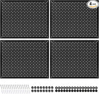 4 Pack Heavy Duty Steel Pegboard Garage Organization Panels,Universal 1/8 and 1/4 Pegboard Accessories,Suitable for Tool Storage,Garage Storage etc.(Black, 16X12)
