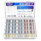 Kuject 420PCS Solder Seal Wire Connectors, Self-Solder Heat Shrink Butt Connector Sleeve Waterproof Insulated Electrical Butt Splice Wire Terminals for Marine Automotive Boat Wire Joint