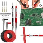 Multimeter Test Leads Kit with Soft Tool Carrying Case Alligator Clips Test Hook Clips Wire Replaceable Precision Sharp Probes for Digital Electrical Multimeter Testing