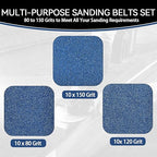 3x21 Inch Sanding Belts 30 Pcs (3 Grit, 10 Each of 80, 120, 150 Grits) Heavy Duty Belt Sander Zirconia Belt Sander Paper for Wood, Metal, Stainless Steel, Automotive, and Furniture