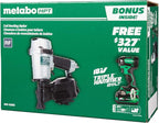 Metabo HPT Pneumatic Roofing Nailer + 18V Impact Driver Pro Bundle Kit, 1-3/4-Inch Coil Roofing Nailer with BONUS 18V Triple Hammer Impact Driver Kit, KNV45AB2