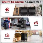 Rolling Tool Chest with Drawers, 5 Drawers Tool Chests & Cabinets, Metal Toolbox with Wheels, Lockable Storage Cabinet, Garage Tool Box with Drawers (Black, 5 Drawers)