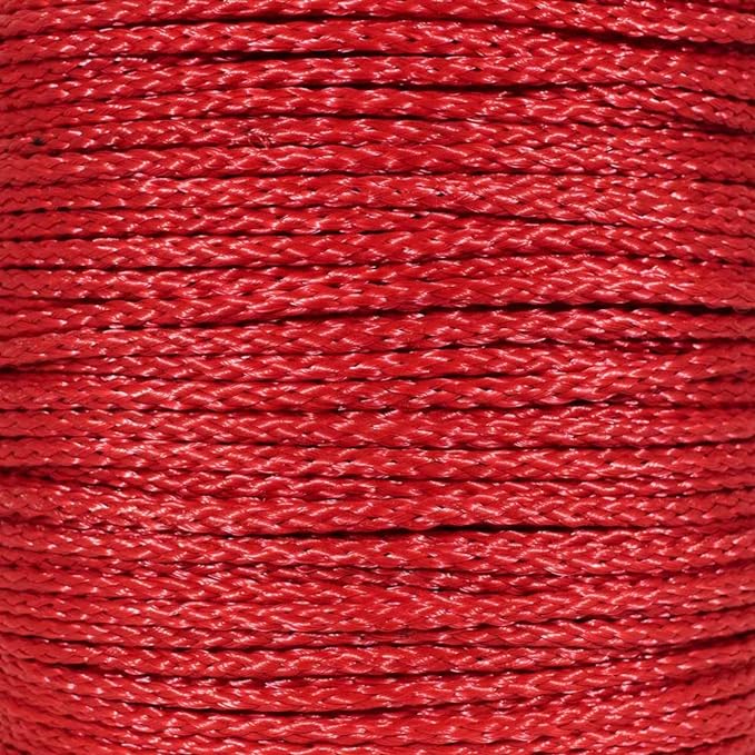 Hollow Braid Polypropylene Cord (1/4 Inch, 100 Feet, Red) - Barriers, Trail Marking, and Crowd Control