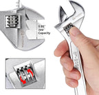 Olympia Tools 8" Adjustable Wrench, Heavy Duty Drop Forged Steel, Chrome Plated, Precision Machined Jaws, Rust Resistant