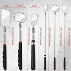 3 Pieces Telescoping Inspection Mirror Round Square Mirror Inspection Tool for Checking Vehicle, Observing Eyelashes Mouth and Other Small Parts(Oval, Square, Round Style)