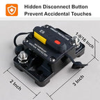 250 Amp Marine Circuit Breaker, IP67 Waterproof Manual Reset Switch, 12V-48V DC Circuit Breaker, 3/8" Studs, for Boat Trolling Motor/Marine ATV/Battery/Solar System, Suface Mount (250A)