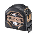 Spec Ops Tools 25-Foot Tape Measure, 1" Double-Sided Blade, Military-Grade Composite Case, 3% Donated to Veterans