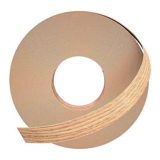 GSCIT Club Red Oak Edge Banding, 5/8 inch x 10ft roll of Veneer Edge Banding - Pre-glued Flexible, Real Wood Tape for Cabinet Repair & Furniture Restoration