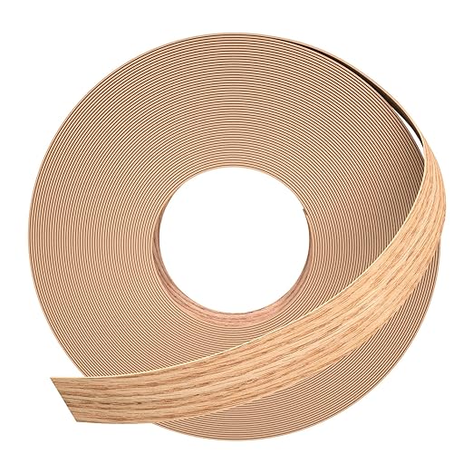 GSCIT Club Red Oak Edge Banding, 5/8 inch x 100ft roll of Veneer Edge Banding -Pre-glued Flexible, Real Wood Tape Banding for Cabinet Repair Furniture Restoration