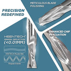KEENTECH 1/2" Shank Upcut 2 Flute Flat Tip Sprial Router Bit for CNC Router Machine, 1/2" Cutting Diameter, 1-1/8" Cutting Depth, for Wood Cutting, Custom Furniture, Slot Mortise, Engraving, Carving