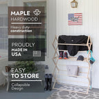 Pennsylvania Woodworks Clothes Drying Rack: Solid Maple Hard Wood Laundry Rack for Blankets, Towels, Bedding & More, Heavy Duty Folding Drying Rack, Made in USA, No Assembly Needed, XXLarge