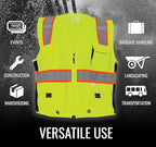 Global Glove High Visibility Safety Vest, Lightweight and Breathable