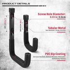 SEDY Heavy Duty Garage Storage Hooks: 4-Piece 6" & 3" Wall Mount J Utility Hooks Holds 88 LB, Large Metal Utility Hooks, Garage Storage Ladders for Bikes, Garden Tools