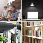 RONG&LAN Clip lamp,360° Rotation Clip on Lamp Portable Book Reading Light,Clamp on Desk/Table/Bunk Bed/Cupboard Home Lighting, (Desk lamp,Seven Colors for Your Choice) (White,2)