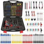 110 Pcs Automotive Circuit Test Lead Kit, Multimeter Test Leads Kit, Electrical Test Kit, Back Probe Kit Automotive, Relay Wire Connector Kit (with Black Carrying Case), Alligator Clips
