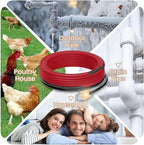 3 FT Heat Tape for Water Pipes Freeze Protection with Thermostat, Electric Heat Trace Pipe Heating Cable Energy-Saving 120V 7W/FT
