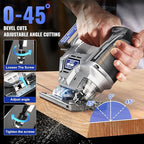Cordless Jigsaw Tool Compatible with Dewalt 20V Battery, Variable Speed, LED Light, 0°-45° Bevel Cuts, 3-Position Orbital Action, Brushless Motor for Cutting (With 5Ah Battery & Charger Station Kit)