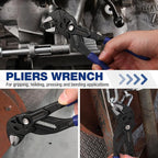 WORKPRO 7-Inch Pliers Wrench, CR-V Construction Wrench Pliers, Adjustable Parallel Smooth Jaw Pliers, Black Finish, Groove Lock Mechanism