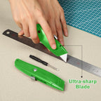 Reginary 20 Pcs Box Cutter Bulk Retractable Utility Knife Heavy Duty Aluminum Alloy Razor Knife for Cardboard Box Carton Opener for DIY, Factory, Home Office(Green)