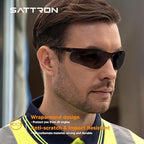 Tinted Safety Glasses 24pk, Safety Sunglasses Bulk UV Protection ANSI Z87.1, Protective Eyewear Scratch Impact Resistant Safety Goggles for Men Women Work Construction Lab Smoke Grey& Blue Frame
