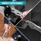 DURATECH 10-Inch Locking Pliers, Premium Cr-V Construction, Curved Jaw Locking Pliers with Wire Cutter, Fit for Clamping Twisting Welding